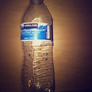 A empty water bottle